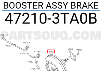 Nissan 472103TA0B BOOSTER ASSY BRAKE