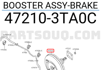 Nissan 472103TA0C BOOSTER ASSY-BRAKE