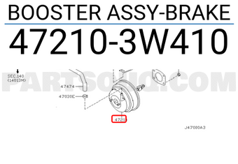 Nissan 472103W410 BOOSTER ASSY-BRAKE