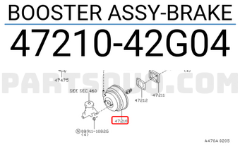 Nissan 4721042G04 BOOSTER ASSY-BRAKE