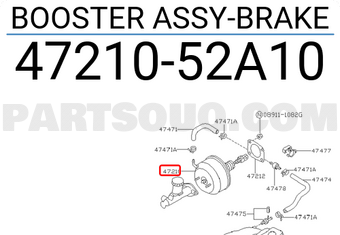 Nissan 4721052A10 BOOSTER ASSY-BRAKE