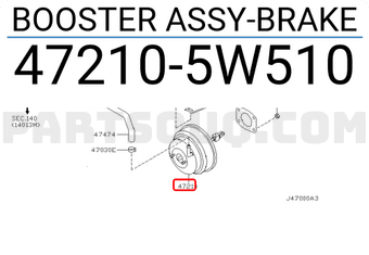 Nissan 472105W510 BOOSTER ASSY-BRAKE