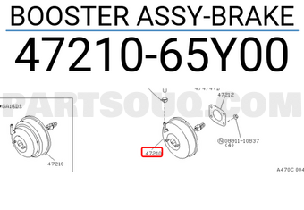 Nissan 4721065Y00 BOOSTER ASSY-BRAKE