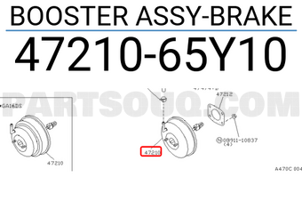 Nissan 4721065Y10 BOOSTER ASSY-BRAKE