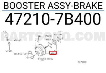 Nissan 472107B400 BOOSTER ASSY-BRAKE
