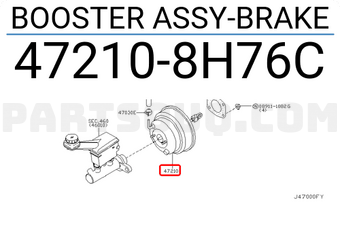 Nissan 472108H76C BOOSTER ASSY-BRAKE