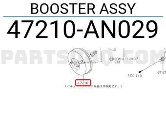 Nissan 47210AN029 BOOSTER ASSY