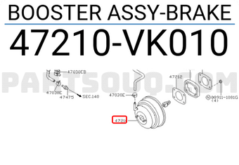 Nissan 47210VK010 BOOSTER ASSY-BRAKE