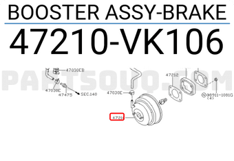 Nissan 47210VK106 BOOSTER ASSY-BRAKE