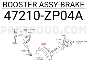 Nissan 47210ZP04A BOOSTER ASSY-BRAKE