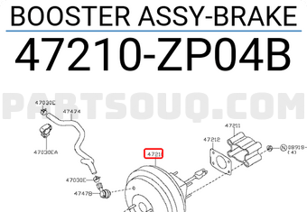 Nissan 47210ZP04B BOOSTER ASSY-BRAKE