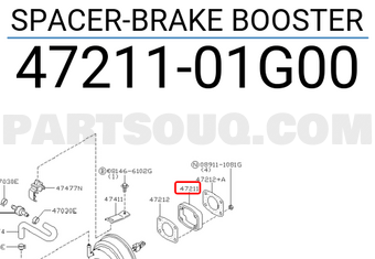 Nissan 4721101G00 SPACER-BRAKE BOOSTER