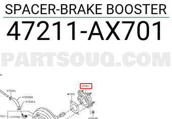 Nissan 47211AX701 SPACER-BRAKE BOOSTER