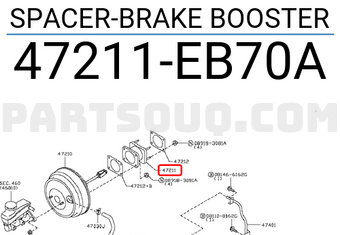 Nissan 47211EB70A SPACER-BRAKE BOOSTER