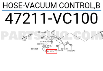 Nissan 47211VC100 HOSE-VACUUM CONTROL,B