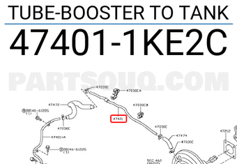 Nissan 474011KE2C TUBE-BOOSTER TO TANK