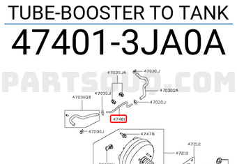 Nissan 474013JA0A TUBE-BOOSTER TO TANK