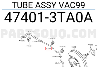 Nissan 474013TA0A TUBE ASSY VAC99
