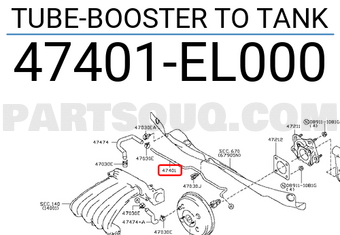 Nissan 47401EL000 TUBE-BOOSTER TO TANK