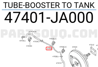 Nissan 47401JA000 TUBE-BOOSTER TO TANK