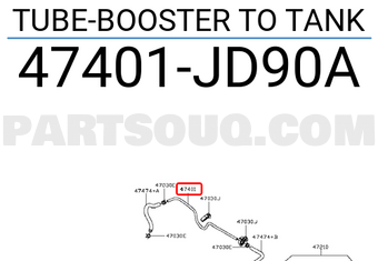 Nissan 47401JD90A TUBE-BOOSTER TO TANK