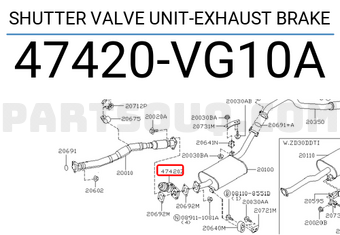 Nissan 47420VG10A SHUTTER VALVE UNIT-EXHAUST BRAKE