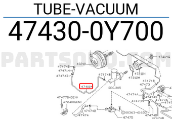 Nissan 474300Y700 TUBE-VACUUM