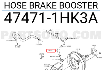 Nissan 474711HK3A HOSE BRAKE BOOSTER