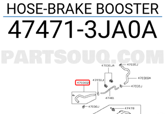Nissan 474713JA0A HOSE-BRAKE BOOSTER