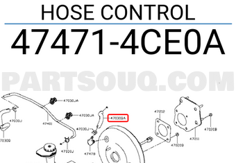 Nissan 474714CE0A HOSE CONTROL