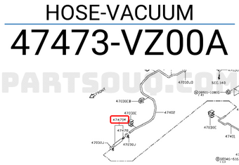 Nissan 47473VZ00A HOSE-VACUUM