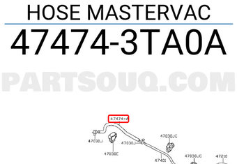 Nissan 474743TA0A HOSE MASTERVAC
