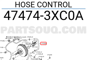 Nissan 474743XC0A HOSE CONTROL