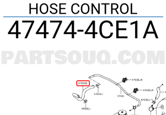Nissan 474744CE1A HOSE CONTROL