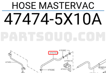 Nissan 474745X10A HOSE MASTERVAC