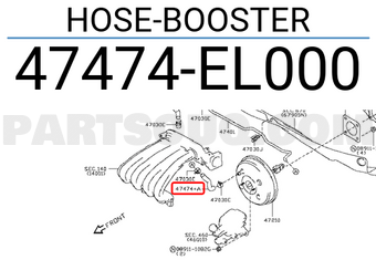 Nissan 47474EL000 HOSE-BOOSTER