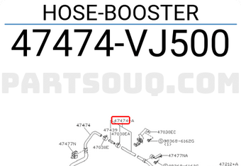 Nissan 47474VJ500 HOSE-BOOSTER