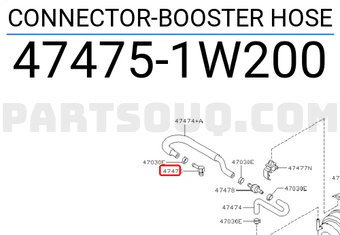 Nissan 474751W200 CONNECTOR-BOOSTER HOSE