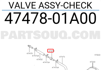 Nissan 4747801A00 VALVE ASSY-CHECK