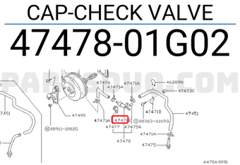 Nissan 4747801G02 CAP-CHECK VALVE