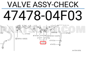 Nissan 4747804F03 VALVE ASSY-CHECK