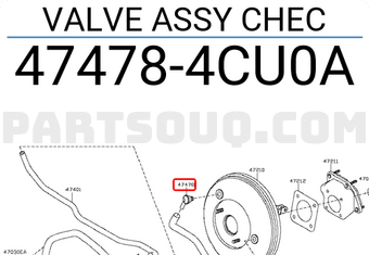 Nissan 474784CU0A VALVE ASSY CHEC