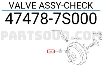 Nissan 474787S000 VALVE ASSY-CHECK