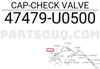 Nissan 47479U0500 CAP-CHECK VALVE