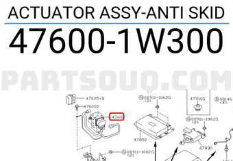 Nissan 476001W300 ACTUATOR ASSY-ANTI SKID