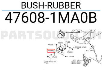 Nissan 476081MA0B BUSH-RUBBER