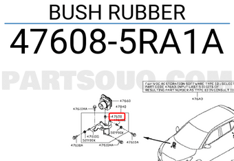 Nissan 476085RA1A BUSH RUBBER