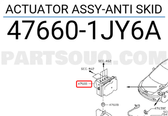 Nissan 476601JY6A ACTUATOR ASSY-ANTI SKID