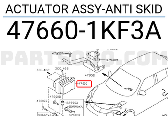 Nissan 476601KF3A ACTUATOR ASSY-ANTI SKID