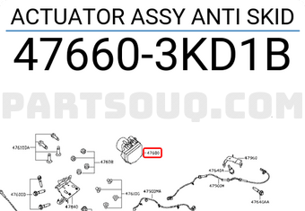Nissan 476603KD1B ACTUATOR ASSY ANTI SKID